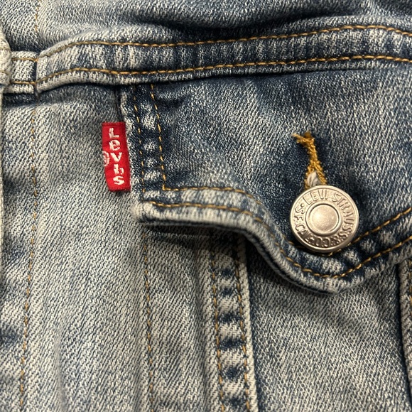 Levi’s Jean Jacket Button Front Kids Size Large 99% Cotton Girls Boys - Picture 5 of 7